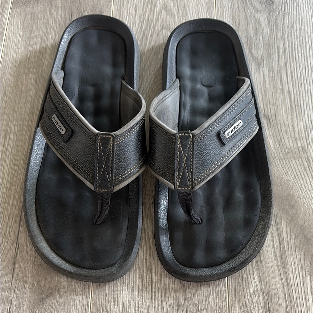 Rider Men's Black and Gray Sandals
